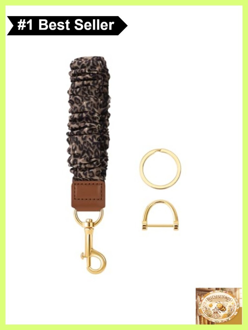 Stretchy Scrunchie Keychain Wristlet Lanyard Key Ring Wrist Bracelet